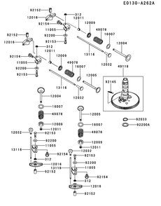 Fx850v-Cs47 Valve And Camshaft Diagram and Parts List for FX850V-CS47  Cub Cadet Engine